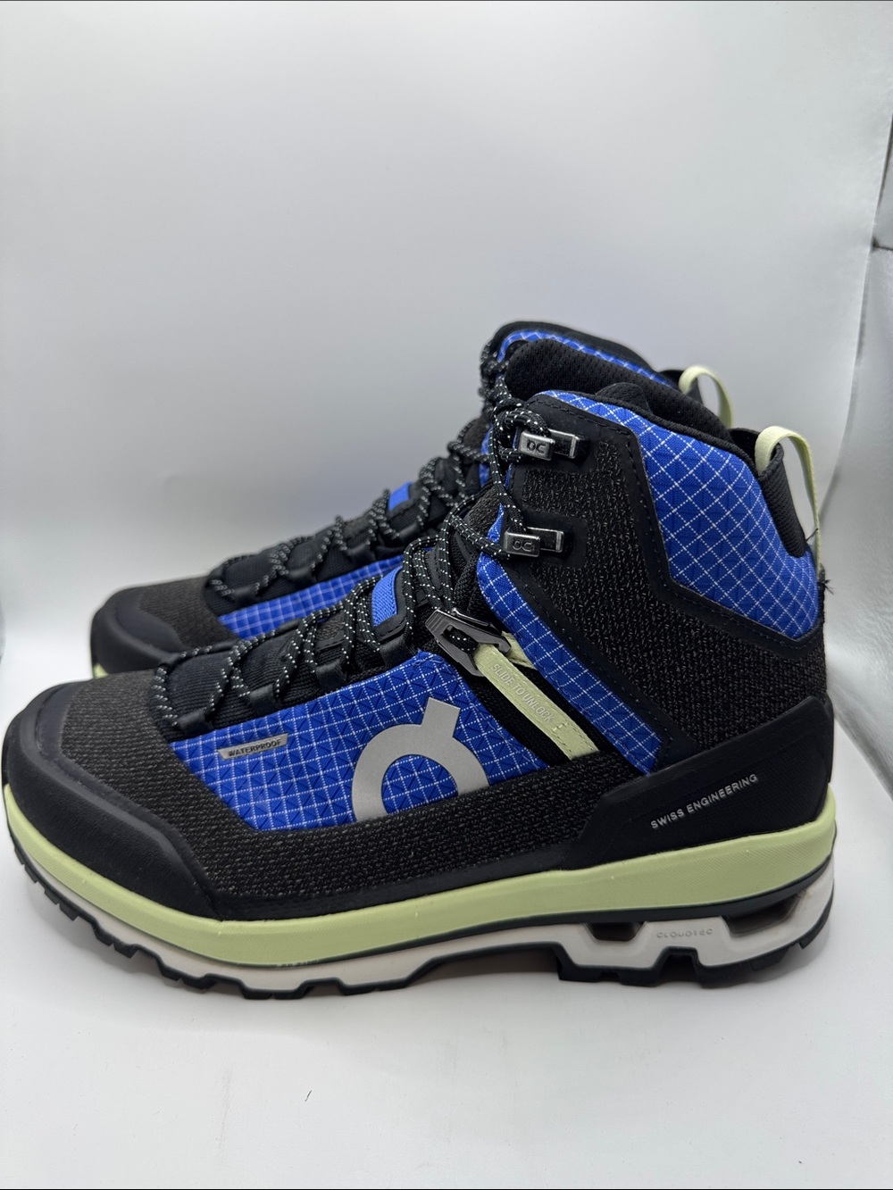 On Running women Cloudalpine Waterproof Boots - Blue/Black/Green - Picture 3 of 7